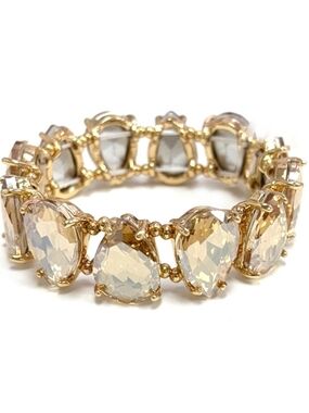 Teardrop Glass Crystal Beaded Linked Stretch Braclet
